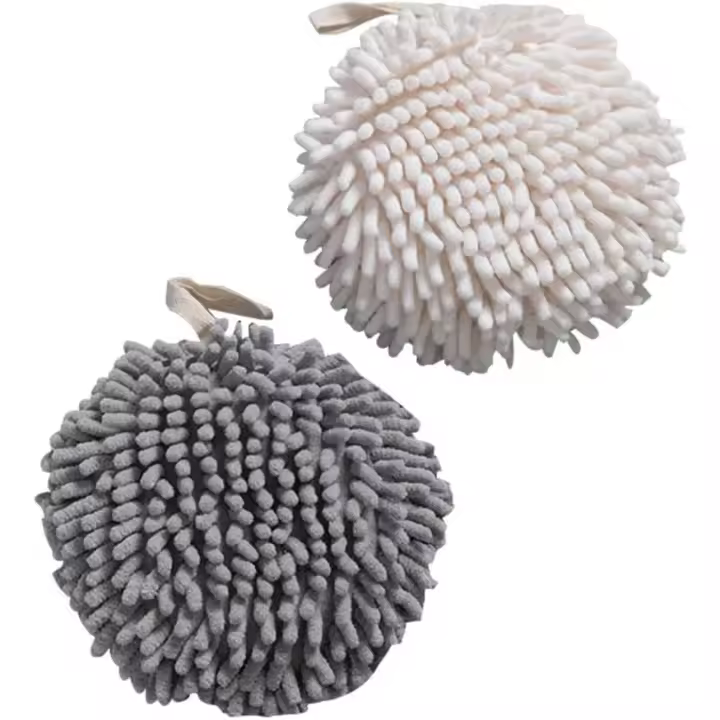 Juego de 2 toallas Fuzzy Ball, seca tu mano al instante cómodamente. - 1