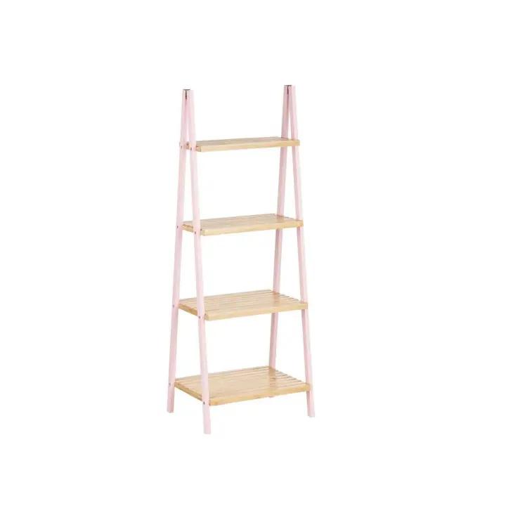 Estantería de Baño Berilo Rosa Natural Bambú Madera de Pino 40 X 109,3 X 30 Cm - 1