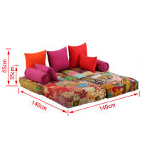 vidaXL Puf modular de 2 plazas Cojín Decorativo de Asiento Cojines de muebles de salon - details 7
