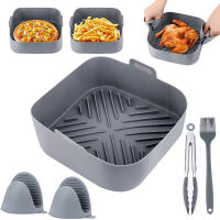 Juego De Bandejas De Silicona Para Aire Frito De 8 Pulgadas Moldes De Hornear Antiadherentes Accesorios De Cocina Y Horno Libres De BPA - details 0