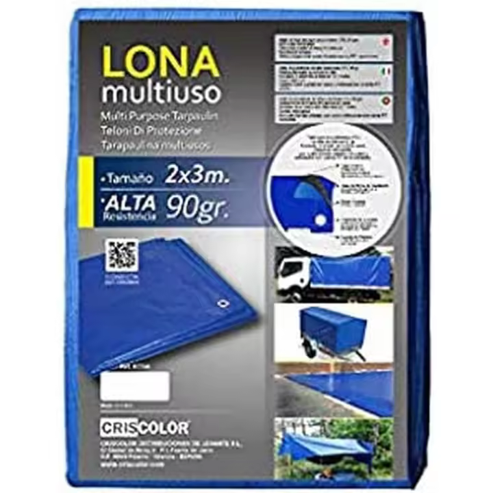Lona Impermeable Reforzada  Azul – Multiusos para, Moto, Madera, Camping y Protección Exterior - 1