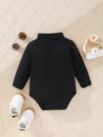 3 Pares De Ropa Para Bebé Niña Otoño Invierno Cómoda Caliente Sólida Casual Veludo Cuello Alto Manga Larga Triángulo - details 7