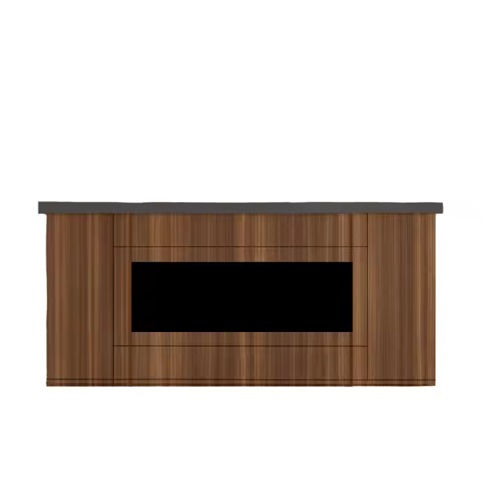 Armario Chimenea Sined Desio 108 MarrónArmario Chimenea Electrica Sined Ispica 1500W Refinado y Elegante De Madera Lacada Marróny Tapa De Grafito Para Todos Los Interiores - 1