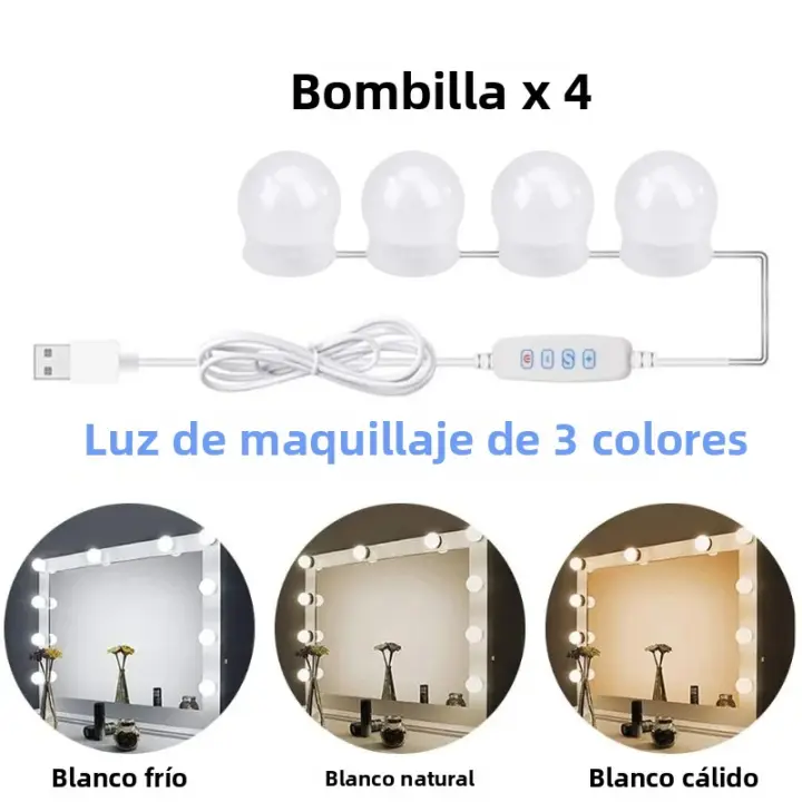 Luz LED Para Espejo De Maquillaje USB 12V Luz De Vestíbulo Para Baño Iluminación Ajustable Para Espejo De Vestíbulo - 1