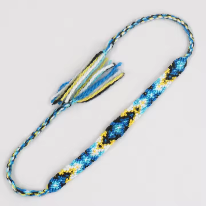 Pulsera Bohemia Ajustable De Algodón Tejida Con Patrones Geométricos Exóticos Para Hombres Y Mujeres Pulsera De Cadena Con Cordón Universal - 1