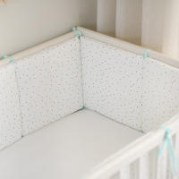 LALA - Cuna de Bebe envolvent de Algodón Puro anticolisión Combinación libre respaldo de Cama Gongsatin Rosa Pequeño árbol 30*30 LAVADO DE Pieza Entra, - details 10