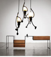 Lámpara Colgante LED Vintage De Hierro Pequeño Hombre Para Decoración De Hogar Dormitorio Infantil Comedor Mesa De Comedor - details 4