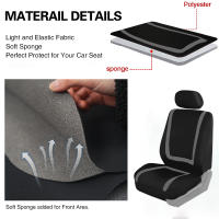 Cubiertas De Asiento De Coche Universal De Poliéster Tejido Transpirable Lavable Adecuado Para Coche Camión Van Suv Accesorios De Interior Para Coche - details 3