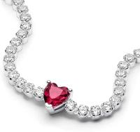 Pulsera de Tenis para Mujer, Corazón Rojo Brilliant, Plata 590041C02 (Se recomienda medir la circunferencia de su muñeca y elegir La Talla según la tabla de Tallas) - details 1
