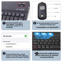 Teclado Inalámbrico Bluetooth Para Tablet Android iOS Windows Con Iluminación RGB Teclado Y Ratón Compatible Con iPad Y Teléfono Móvil - details 15