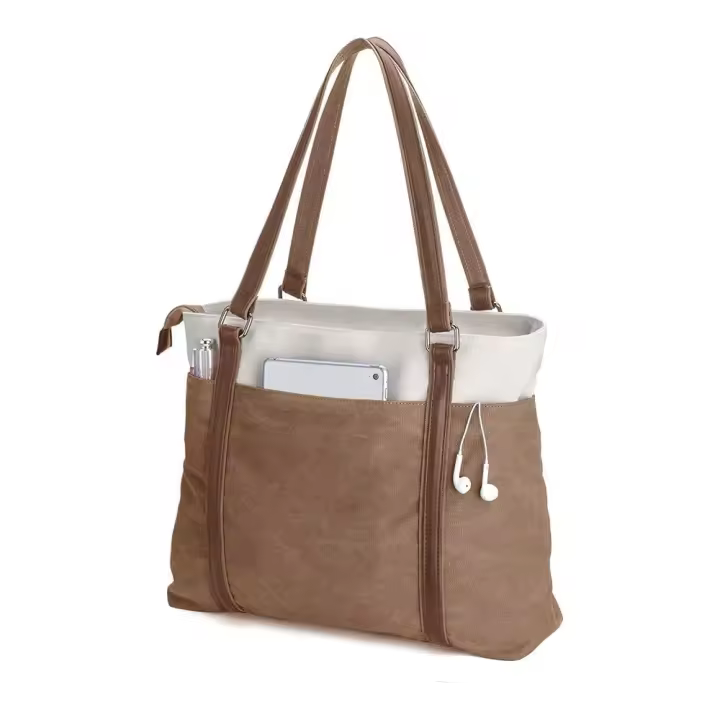 Bolso de Mano para portátil para Mujer, Bolso de mano de Lona ligero with Empalme de 15,10 pulgadas - 1