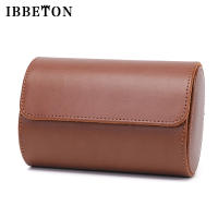 Caja De Relojes IBBETON De Cuero Vintage Portátil Para Viaje Con 3 Slots Organizador De Relojes Para Hombres Caja De Exhibición De Relojes - details 3