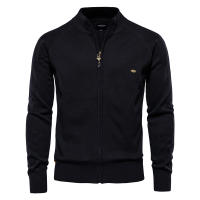 Cardigan De Algodón Para Hombre AIOPESON Estilo Casual Con Cierre De Cremallera Y Patrón Argyle Suéter De Calidad Para Invierno Basic Fashion - details 5