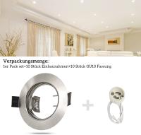 Soporte LED Ajustable Redondo Para Bombilla MR16 GU10 Fijación Revestimiento De Aluminio Luz Focalizable Instalación Revestimiento - details 4