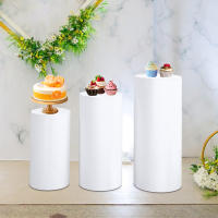 3Pcs Cubiertas Para Pedestal De Cilindro Para Decoración De Mesas De Postres Para Bodas Agradecimientos Cumpleaños Fiesta - details 0