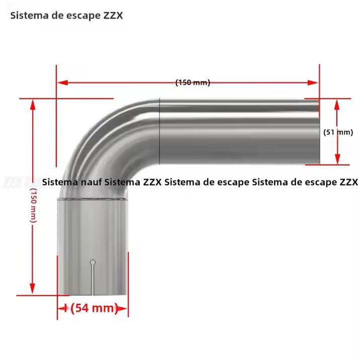 Tubo De Escape De Estilo Coche 90 Grados 54mm 66mm 73mm 79mm Muffler Material De Soldadura Acero Inoxidable 304 Pieza - 1