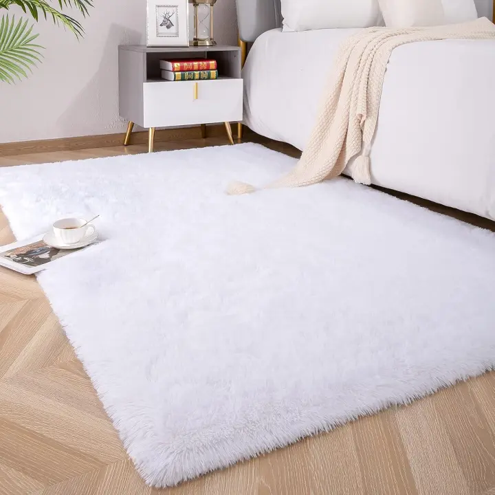 Alfombras suaves y esponjosas para dormitorio, habitación de niños, alfombra peluda de felpa para guardería, alfombras peludas para niños y niñas, dormitorio universitario, alfombras peludas, sala de estar, decoración del hogar - 1