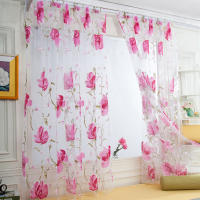Cortinas De Tules Negras Con Florecimiento Para Decoración De Sala De Estar Y Dormitorio Translúcidas De Chiffon Voile Para Ventanas De Cocina - details 6