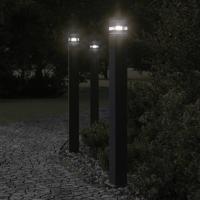 vidaXL Lámparas de suelo de exterior (3 unidades) aluminio negro Dimensiones 50 cm, 80 cm, 110 cm - details 2