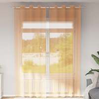 vidaXL Cortinas de gasa con ojales 2 uds naranja 140x300 cm en color orange/Arena/Marrón claro y más | protección solar decorativa para ventanas hogar oficina dormitorio fácil de instalar - details 0