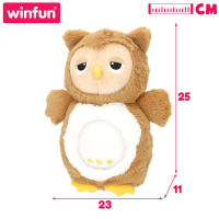 Winfun - Peluche bebé búho, 23x11x25 cm, con +17 sonidos relajantes, luz nocturna, 30 minutos autonomía, control del volumen, incluye temporizador, peluche quitamiedos infantil, regalo para recién nacido, funda lavable, peluche interactivo - details 3