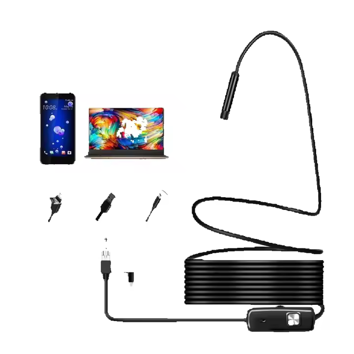 Cámara De Endoscopia USB 1080P Con Cable Flexible De 2M 5M 10M Cámara De Inspección Serpiente Con 8 LEDs Adjustables Para Android PC Notebook - 1