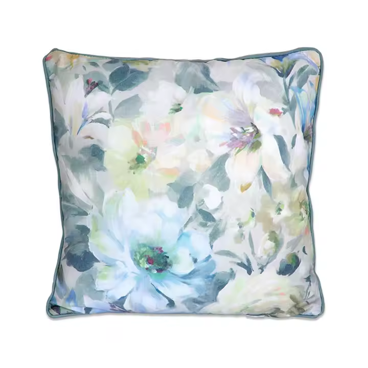 Cojín con Relleno Estampado en Flores Tipo Inglés en Tonos Brises Camilla - Poliéster - 45*45*10 - Presume de Casa - 1