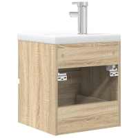 vidaXL Set de muebles de baño 2 pzas madera contrachapada roble Sonoma - details 5