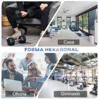 HOMCOM Juego de Mancuernas de 10kg con Barra de Conexión Metálica y Cabeza Hexagonal Juego de Pesas 20kg Total para Entrenamiento en Casa Gimnasio Oficina Negro y Plata - details 5