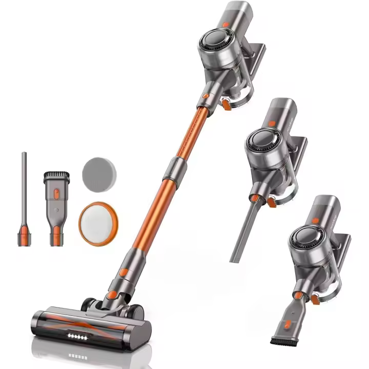 Aspiradora Escoba sin Cable, 400W y 33KPa Gran de Succión, 45 Mins Autonomía, Aspirador sin Cable con Pantalla LED, Cabello Anti-Enredos, Soporte de Pared Recargable - 1