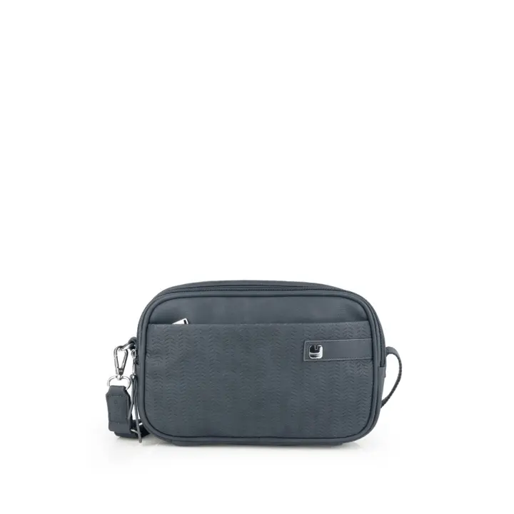 Bandolera Doble Cuadraro Mujer Gabol Laia - Bolsa con Dos Compartimentos y Bandolera Seguridad, Azul, 24x15x9 cm, 3,2 l. - 1