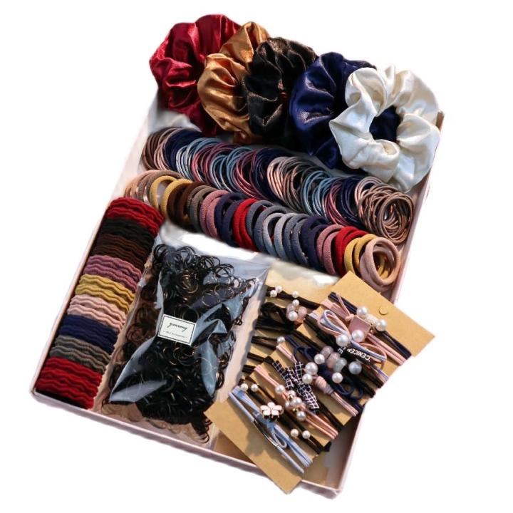 Juego De Accesorios Para El Cabello De Mujer 1085PCS Tenaces De Cabello Oscuro Scrunchies Y Ties Elásticos Para Peinado Fashion
