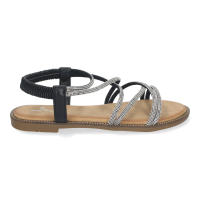 Davinia Shoes Sandalias Planas de Verano para Mujer, Elegantes y Comodas, con Tiras Entrecruzadas y Adornos Brillantes. Shoes&Blues.es TF6016-Negro - details 1