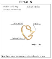 Anillo De Acero Inoxidable Cazador Para Mujer Con Diseño De Corazón Vacío Moda Para Navidad Cumpleaños Amigos Regalos Anillo De Dedo Para Enfermera Médico - details 2