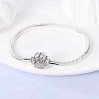 Pulsera De Plata 925 Para Mujer Con Cierre Original Y Cadena De Serpiente Adecuada Para Colgar Charm Brillo Zirconia Pulsera Clásica Para Fiestas - details 50