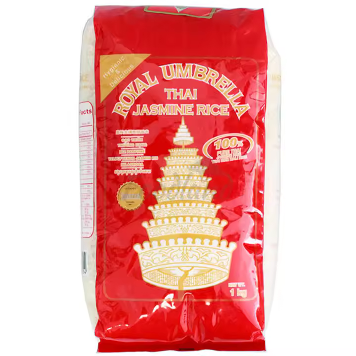 Arroz Jasmine  Auténtico Thai  marca Royal Umbrella  paquete de 1 Kg - 1