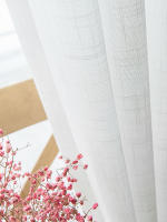 Cortina Transparente Y Sutil Con Patrón Cruzado Para Decoración De Sala De Estar Y Dormitorio Material De Poliéster Tela De Gauze Con Bolso Para Percha - details 11