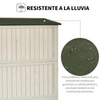 Outsunny Cobertizo de Madera Caseta Exterior Armario Herramientas de Jardinería Doble Puertas Techo Impermeable Compartimientos de Diferentes Tamaños 127.5x50x164cm Madera Maciza - details 4