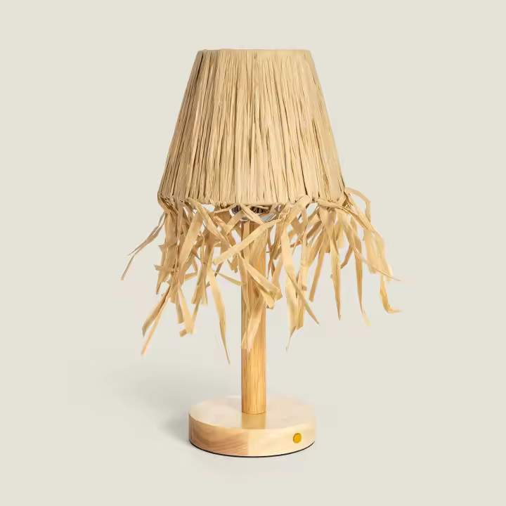 Ledkia Lámpara de Mesa LED Pórtatil Madera con Batería USB Recargable Soure Natural - 1