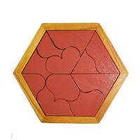 Juego De Rompecabezas Hexagonal Alien Tangram Bloque De Puzzle Clásico Para Niños Juguetes Educativos De Madera Unisex - details 6