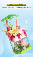 SpongeBob Patrick Star Bloques De Construcción DIY Casa De Piña Y Fresa Con Luz Decoración De Escritorio Juguetes Para Niños - details 6