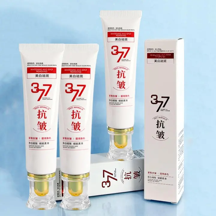 Crema antiarrugas 377 𝐖𝐡𝐢𝐭𝐞𝐧𝐢𝐧𝐠, hidratante con vitamina C y ácido hialurónico, corrector de manchas oscuras para el rostro, crema antiedad para todo tipo de piel, uso diurno y nocturno (3 unidades) - 1