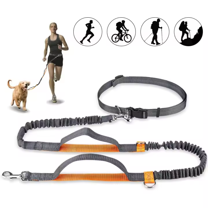 Correa para Perros Manos Libres Ajustable y Elástica con Costuras Reflectantes - Hasta 110 Kg - 1