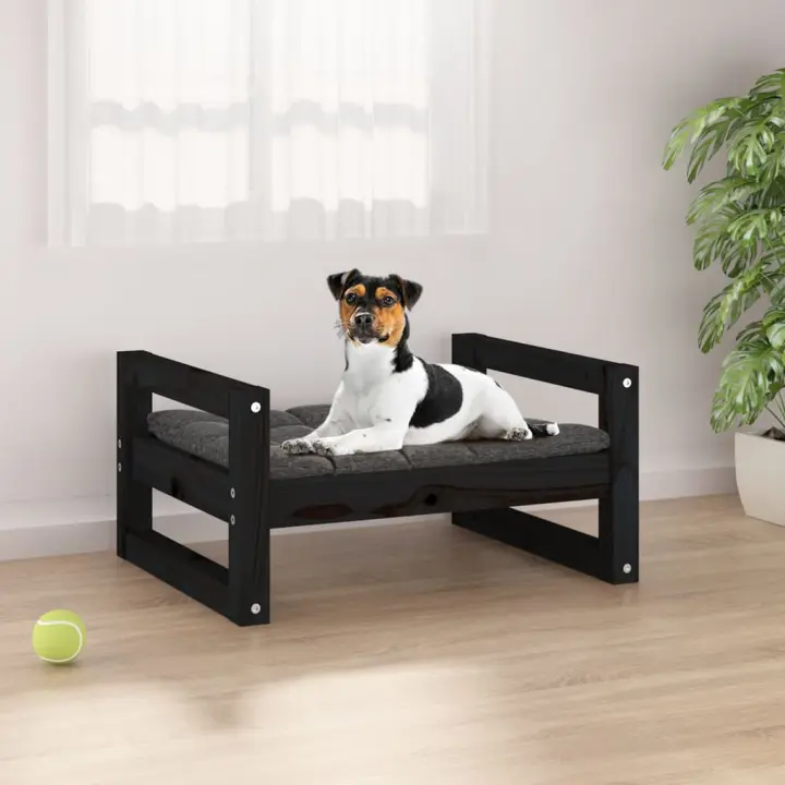 Cama para Perros Madera maciza de Pino Gris 55,5x45,5x28 cm - 1