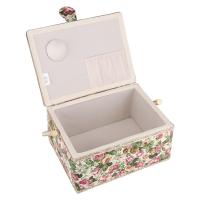 Caja De Artesanía Con Manija Caja De Almacenamiento Floral Para Tejido Caja De Costura Organizador Doméstico Para Materiales De Manualidades - details 6