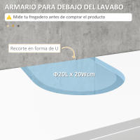 kleankin Mueble para Debajo del Lavabo con 2 Puertas y Estante Abierto Mueble Lavabo con Pie Moderno Carga 30 kg 60x30x60 cm Blanco - details 0