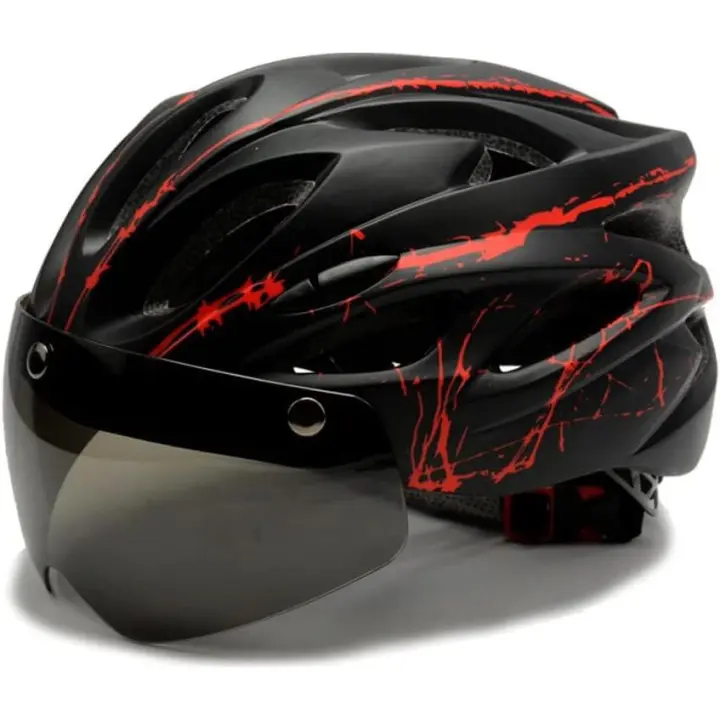 Casco de Bicicleta con visera Ligero con Gafas magnéticas, unisex, tamaño ajustable, para hombre y Mujer - 1