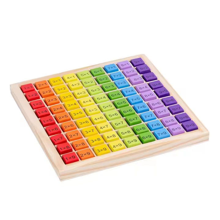 Juego De Tablero De Multiplicación En Madera Con 81 Cubos Bloques Montessori Tablero De 9x9 Con Respuestas Juguetes Educativos Para Niños Regalo Para Preescolar - 1