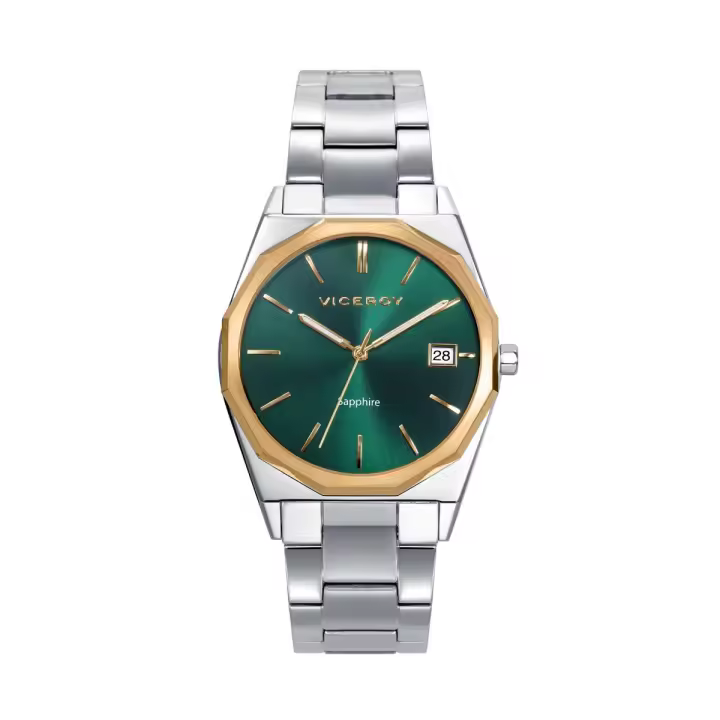 Reloj VICEROY Hombre Dress 42449-67 - Acero con cristal Zafiro - Esfera verde - 1
