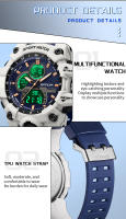 Reloj Militar Para Hombre SANDA Resistente Al Agua 50m Con Pantalla LED Y Cuarzo Deportivo Reloj De Pulsera Grande Con Luz Nocturna Y Alarmas - details 17